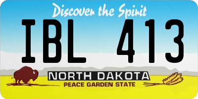 ND license plate IBL413