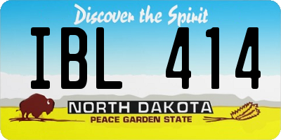 ND license plate IBL414