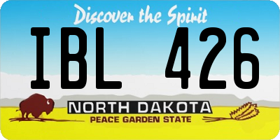 ND license plate IBL426
