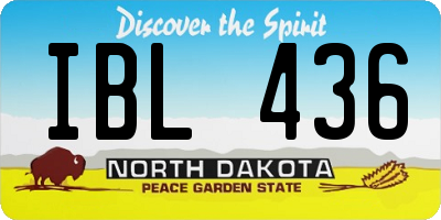 ND license plate IBL436