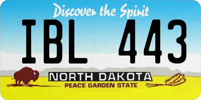 ND license plate IBL443