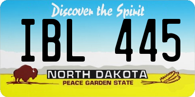 ND license plate IBL445
