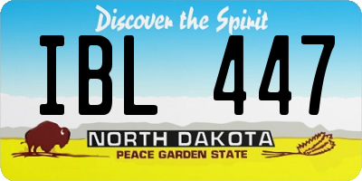 ND license plate IBL447