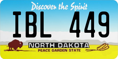 ND license plate IBL449