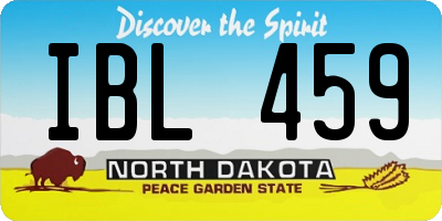 ND license plate IBL459