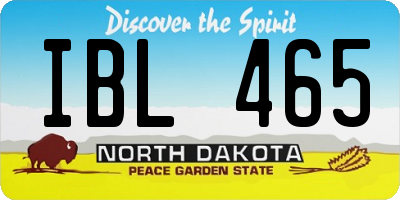 ND license plate IBL465