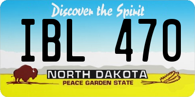 ND license plate IBL470