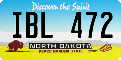 ND license plate IBL472
