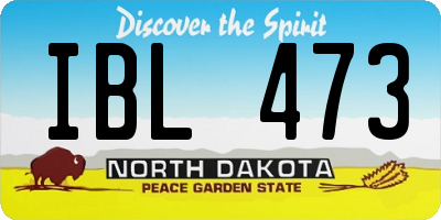 ND license plate IBL473