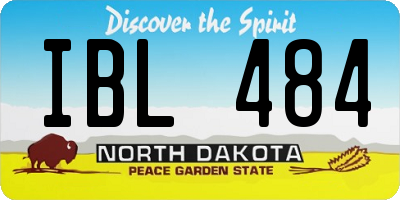 ND license plate IBL484