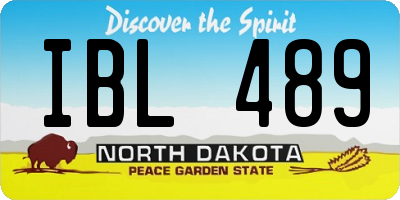 ND license plate IBL489