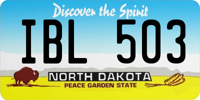 ND license plate IBL503