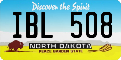 ND license plate IBL508