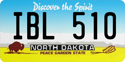 ND license plate IBL510