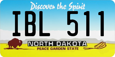 ND license plate IBL511
