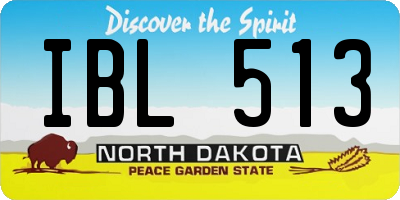ND license plate IBL513