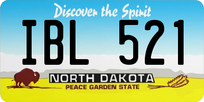 ND license plate IBL521