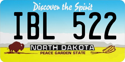 ND license plate IBL522