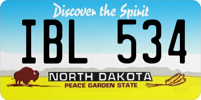 ND license plate IBL534