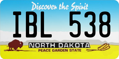 ND license plate IBL538