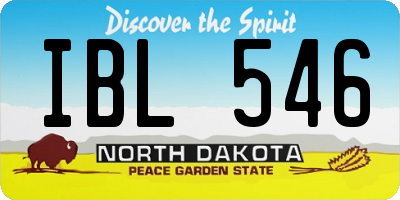 ND license plate IBL546