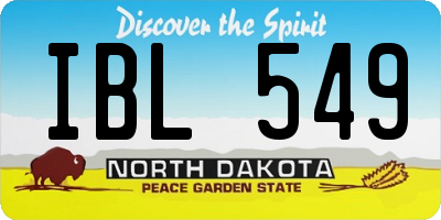 ND license plate IBL549