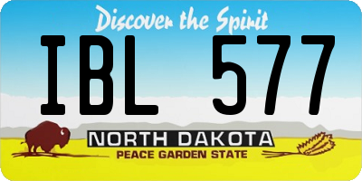 ND license plate IBL577