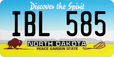 ND license plate IBL585