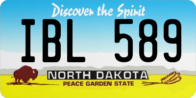 ND license plate IBL589
