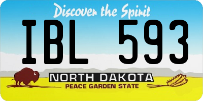 ND license plate IBL593