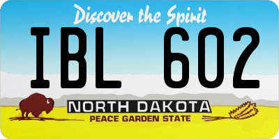 ND license plate IBL602