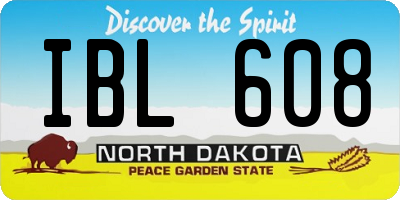 ND license plate IBL608