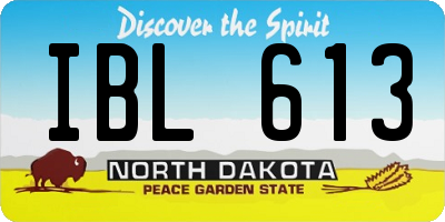 ND license plate IBL613