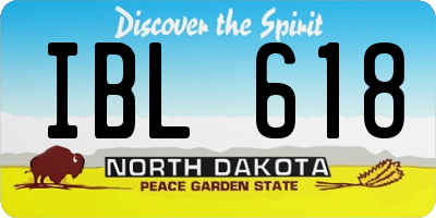 ND license plate IBL618