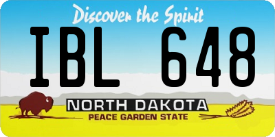 ND license plate IBL648