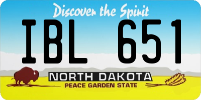 ND license plate IBL651