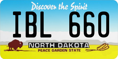 ND license plate IBL660