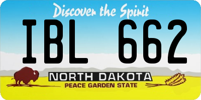 ND license plate IBL662