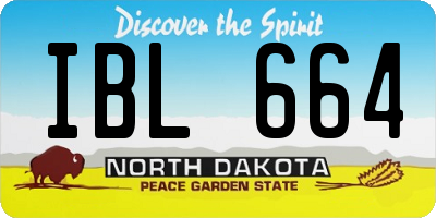 ND license plate IBL664