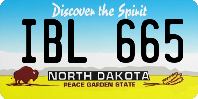 ND license plate IBL665