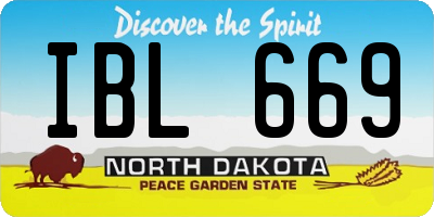ND license plate IBL669