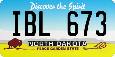 ND license plate IBL673