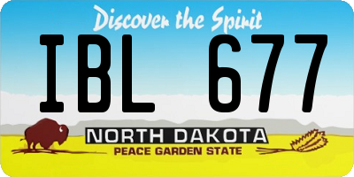 ND license plate IBL677