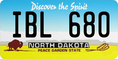 ND license plate IBL680