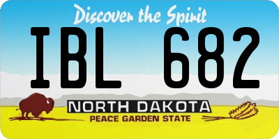 ND license plate IBL682
