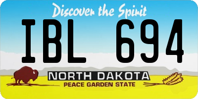 ND license plate IBL694
