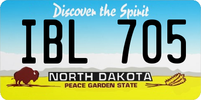 ND license plate IBL705