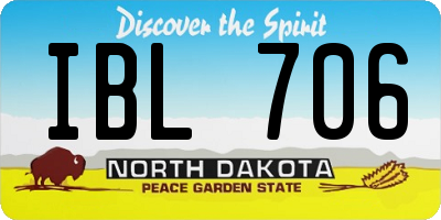 ND license plate IBL706