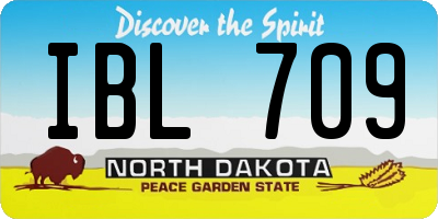 ND license plate IBL709