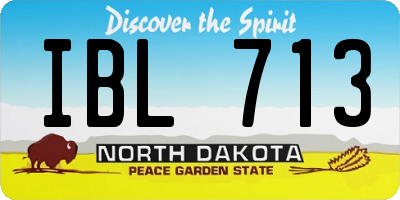 ND license plate IBL713